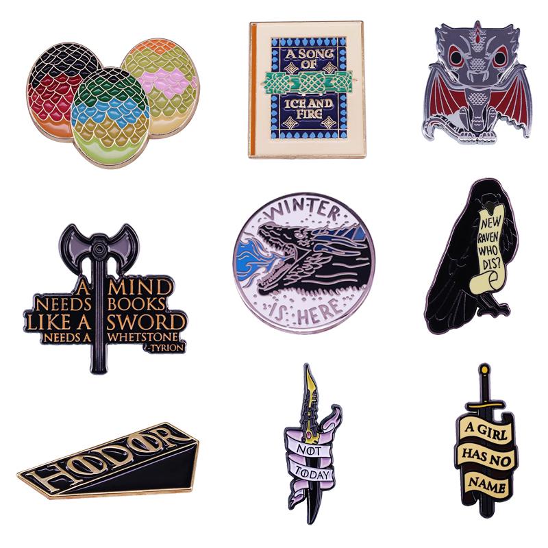 

Pins, Brooches American Fantasy Drama Television Series Inspired Brooch Bookworm Collection, Gray