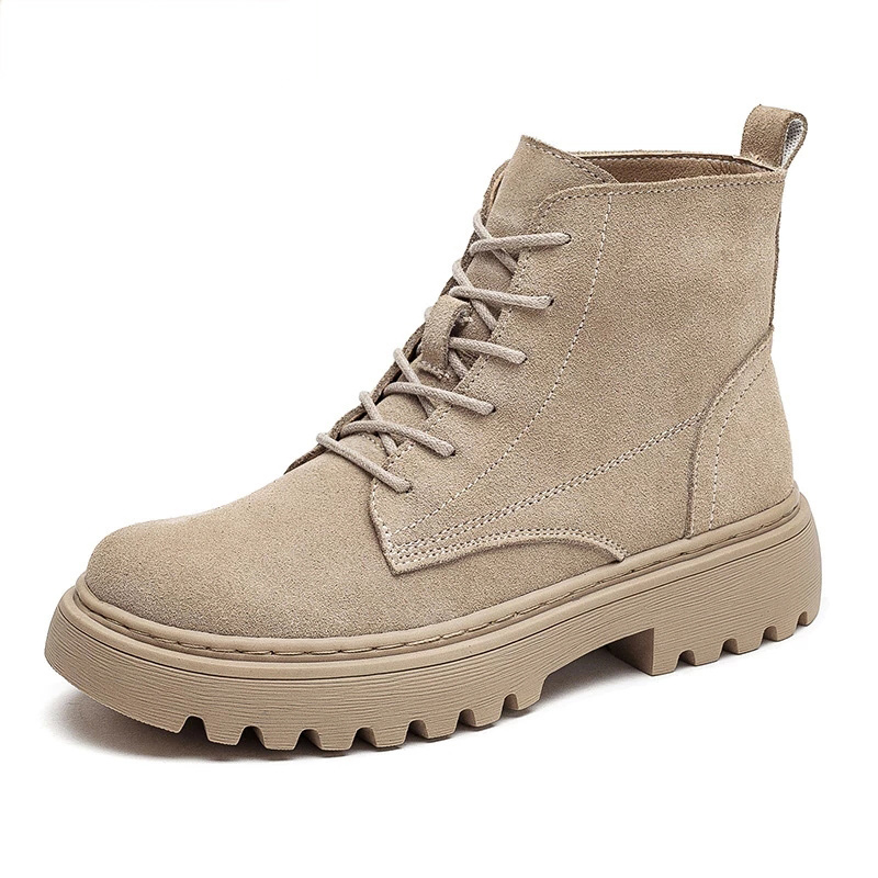 

2022 Ankle Boots Suede Leather Women Flat Platform Short Boots Ladies Shoes Warm Fur Fashion Autumn Winter Boots for Women, Blackl