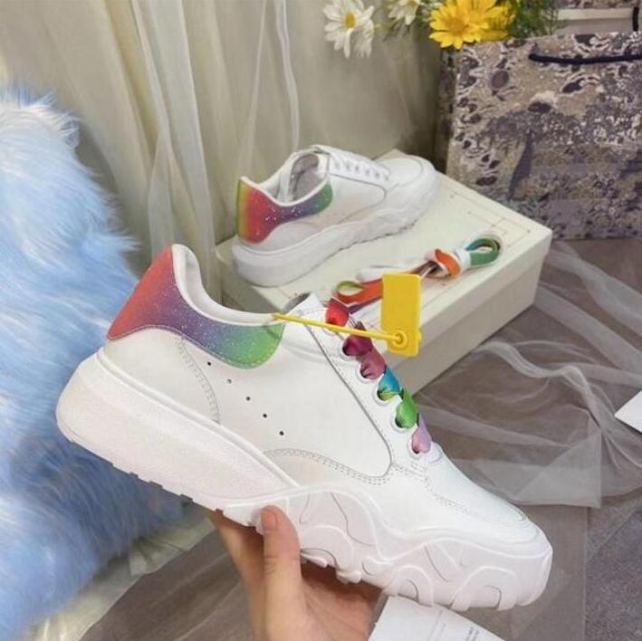 

2021 newest Velet Back Platform Sneakers classic Womens Mens shoes White Genuine Leather Trainers Comfort Pretty Luxurys Designers Shoe with box, Color10