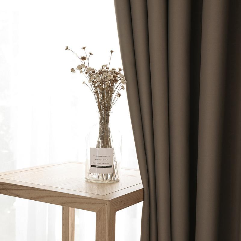 

Curtain & Drapes High Shading Thermal Insulated Blackout Curtains For Living Room Bedroom Black Grey Simple Thick Window Treatment