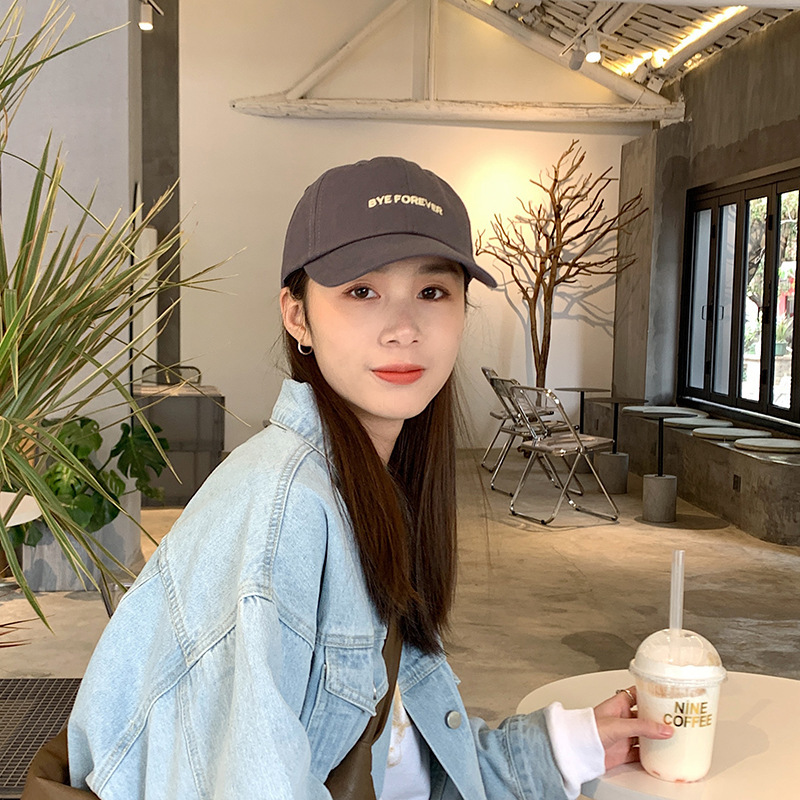 

LiangFang Korean letter baseball cap women's sun visor cap in spring and summer, Navy