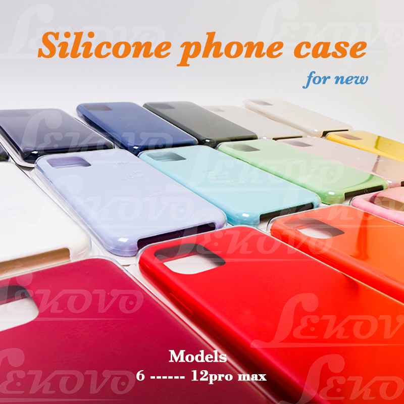 

High Qulity Silicone Cell phones cases For 12 pro max /12 mini / 12pro S21 /S20 Optional With Retail Package, Light blue