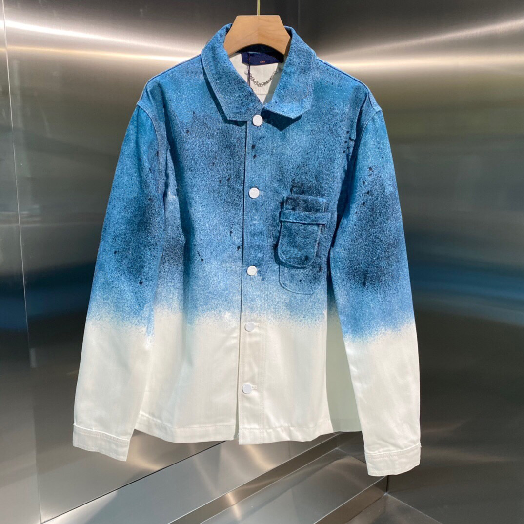 

21 New Style Men's Shirt Spring and Summer Trend Style Tops Fashion Matching Starry Sky Letter Pattern High Quality Denim Shirt WF2103122