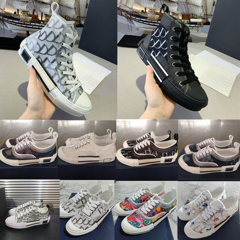 

2021 Designer B22 B23 Casual Shoes Oblique High Low Top Sneakers Obliques Technical Embroidery Flowers Trainers Outdoor Leather Shoe Box Accessories, 20