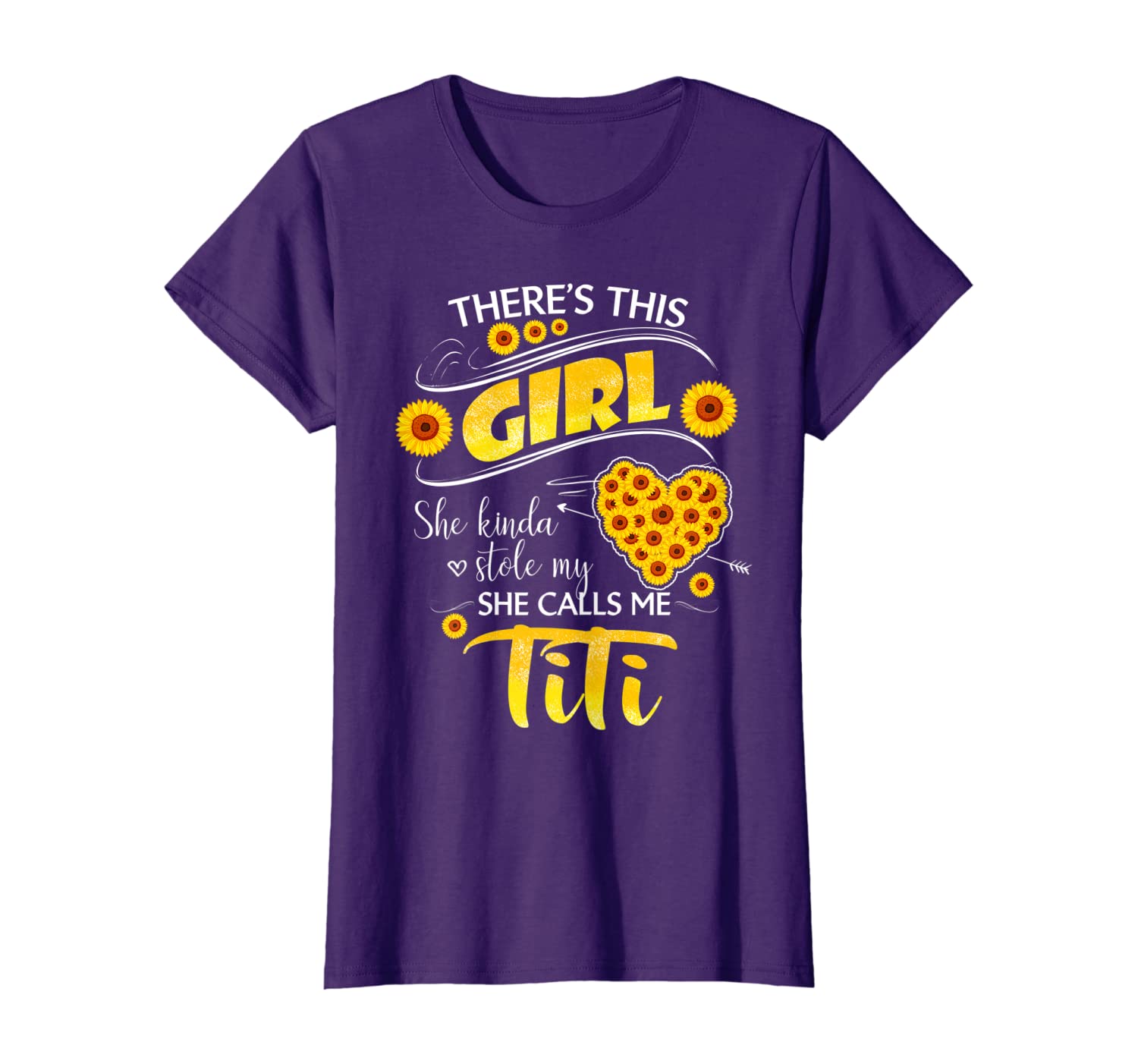 

Womens This Girl Stole My Heart He Calls Me TiTi T-shirt Gift idea, White;black