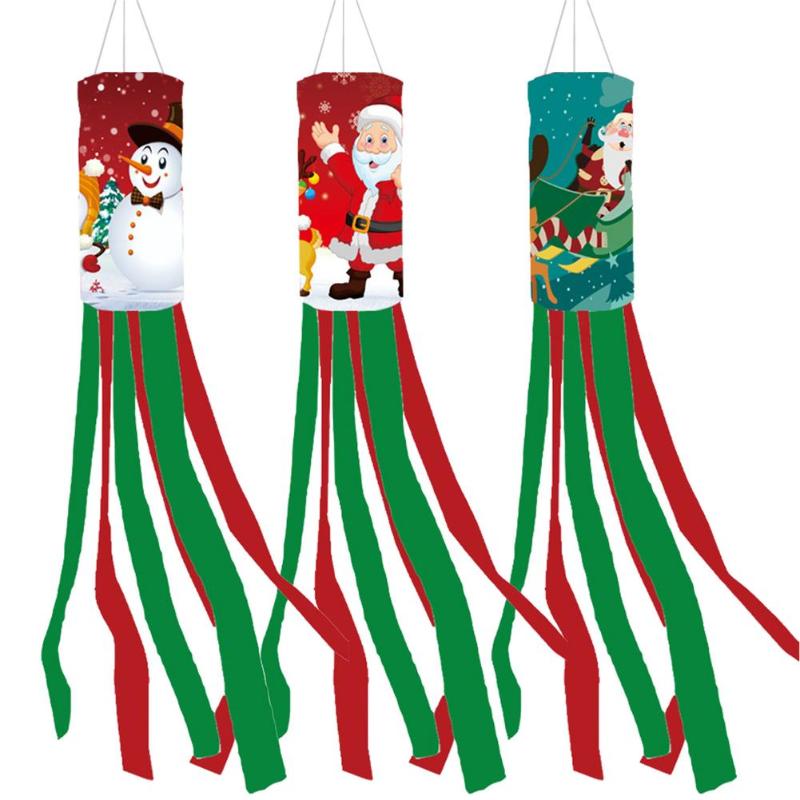 

Christmas Decorations Outdoor Wind Windsock Flag Hanging Decoration Yard Garden Decor Home Party Decorative Accessories Household
