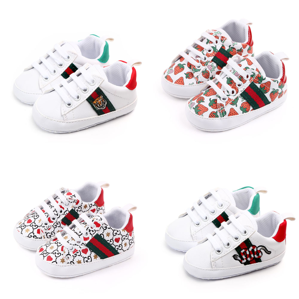 

Baby Toddler Shoes Boys and Girls Leisure Sneakers First Walkers for Newborn 0-6-12 Months Pu Leather Prewalker Baby Sneakers, 02