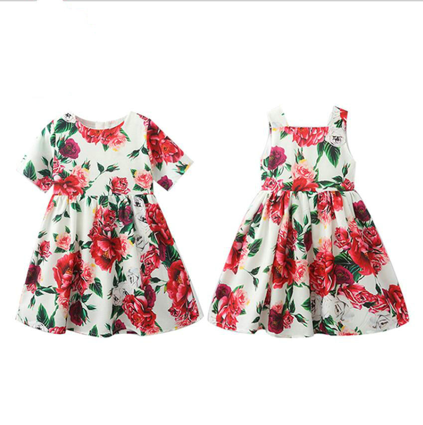 

Retail/wholesale Baby girls rose flower short sleeve halter party dresses kids ruffle floral princess dress children designer boutique cloth, Red;yellow