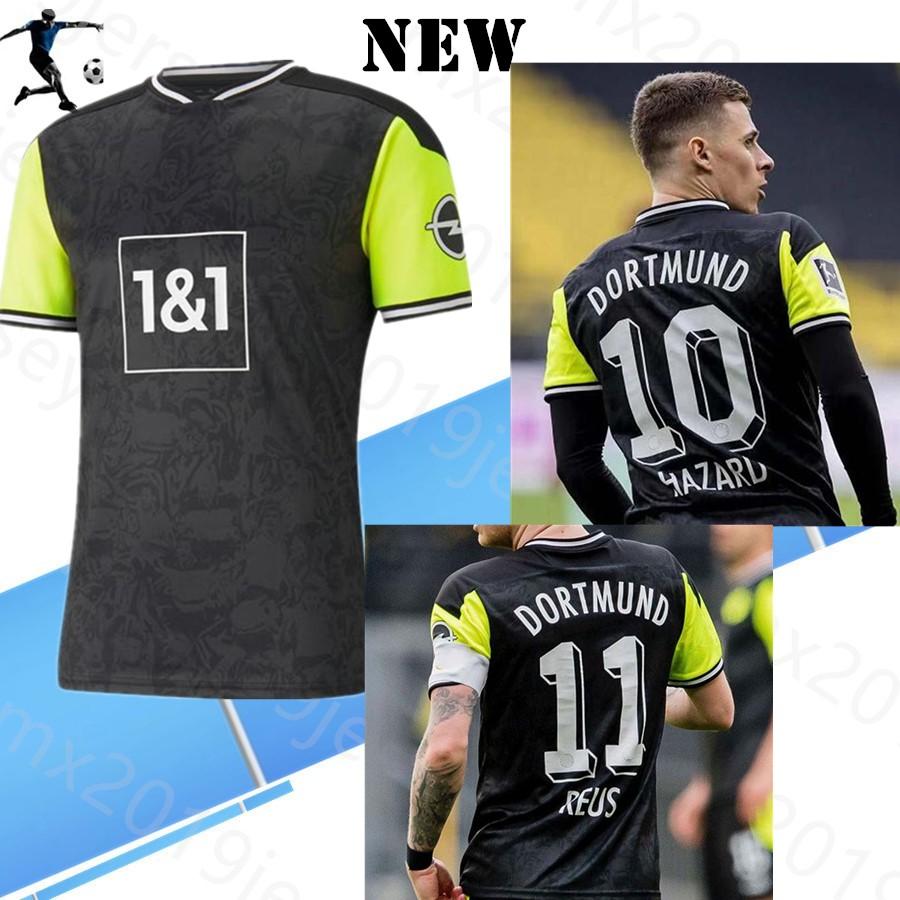 

HAALAND REUS Borussia 20 21 dortmund 4th soccer jersey 2021 football shirts BELLINGHAM SANCHO HUMMELS BRANDT maillot de foot men + kids kit, Black;yellow