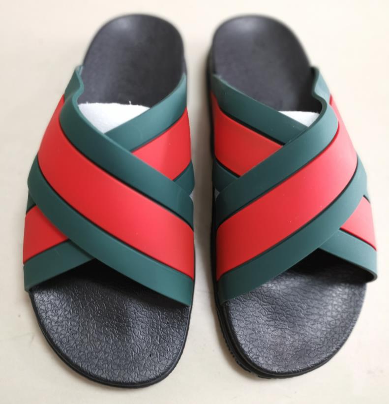 

Men Web Rubber Slippers Summer Beach Male Strap Casual Bow Soft Shaped Sole Flat Slide Sandals, Black