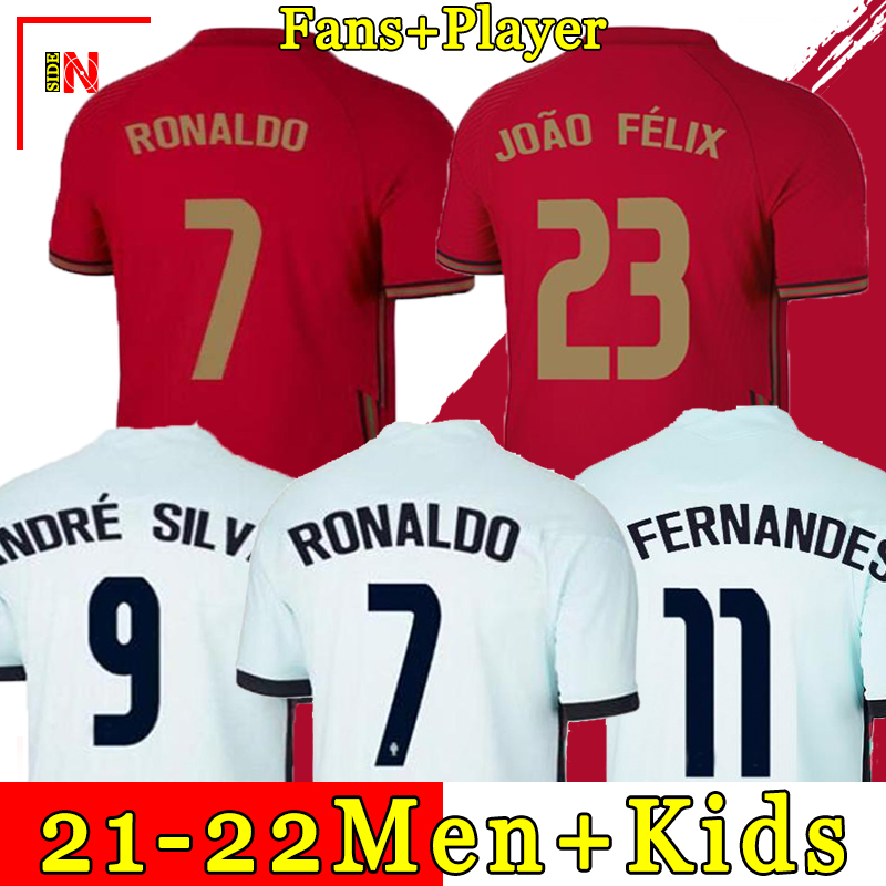 

2020 RONALDO soccer jersey Bruno FERNANDES 2021 André Silva poRTUgal Joao Felix PEPE Football soccer shirt men + kids kit sets socks uniforms, 20/21 3rd+patch1