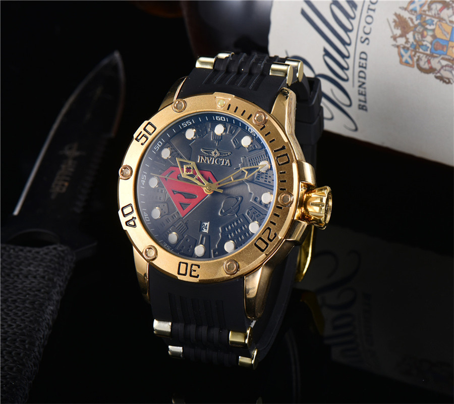 

INVICTA Luxury Brand Men's Quartz Watch Large Dial Casual Fashion Watches RelÃ³gio masculino Reloj de hombre, Slivery;brown