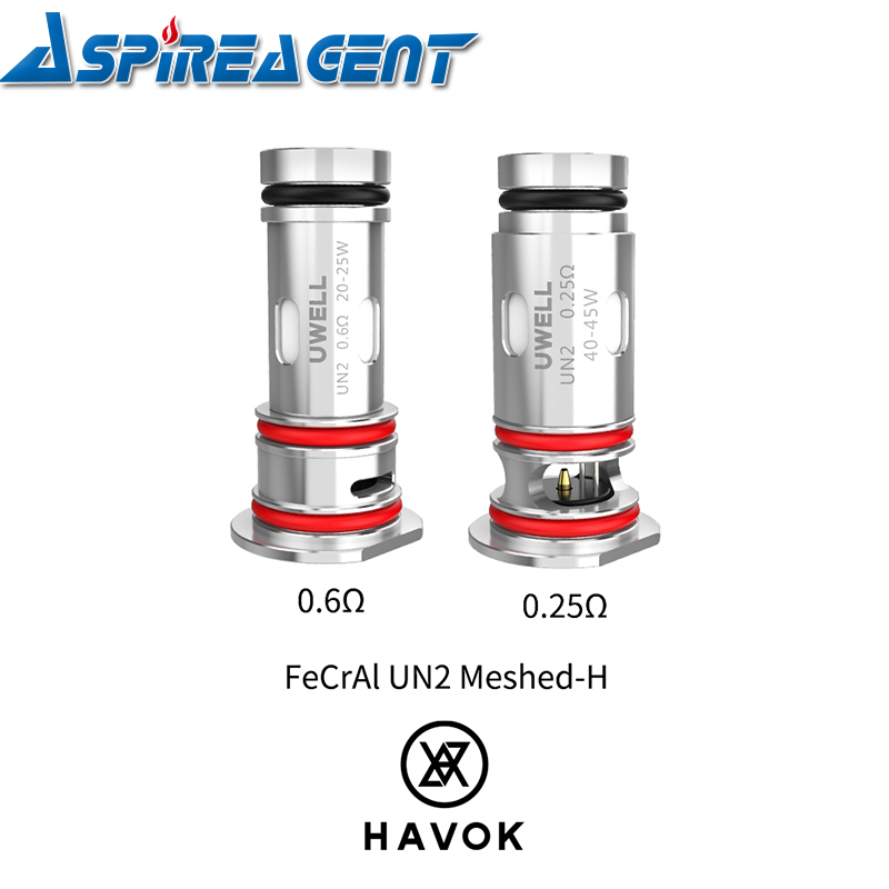 

Uwell Havok V1 Replacement Coils Heads 0.25ohm / 0.6ohm UN2 Meshed-H Coil DTL & MTL/RDL Vaping for Uwell-Havok Pod Kit 100% Original