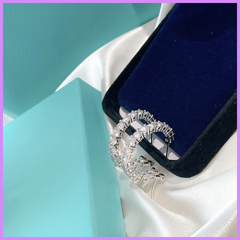 

2021 Sterling Silver Earrings Women Fashion S925 Earring Designer Jewelry Mens For Gifts Ear Studs Ladies For Party Diamond Inlay D219115F