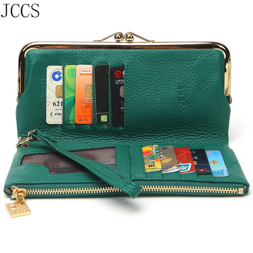 

JCCS Designer Wallets Genuine Leather Famous Brand Women Wallet Fashion Money bag Cell Phone Pocket ladies Luxury Long Purs