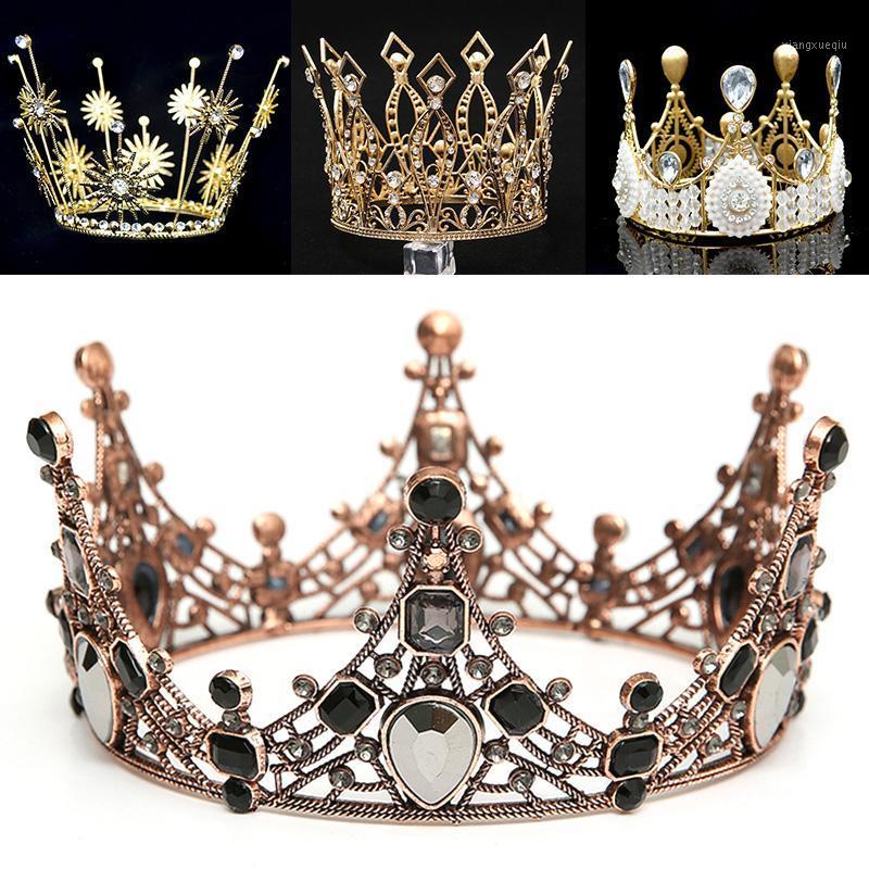 

Hair Clips & Barrettes Vintage Crystal Pearls Bridal Tiaras Crown Head Jewelry Accessories Women Headpiece Bride Ornaments Wedding, Golden;silver