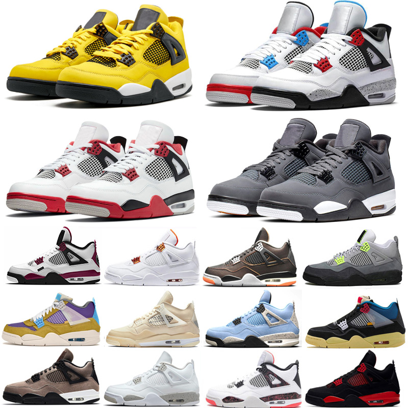 

Fire Red Cement 4 4s Men basketball shoes Bred University Blue Pure Money White Oreo Black-cat Motosports women trainers Sport Sneakers 5.5-13