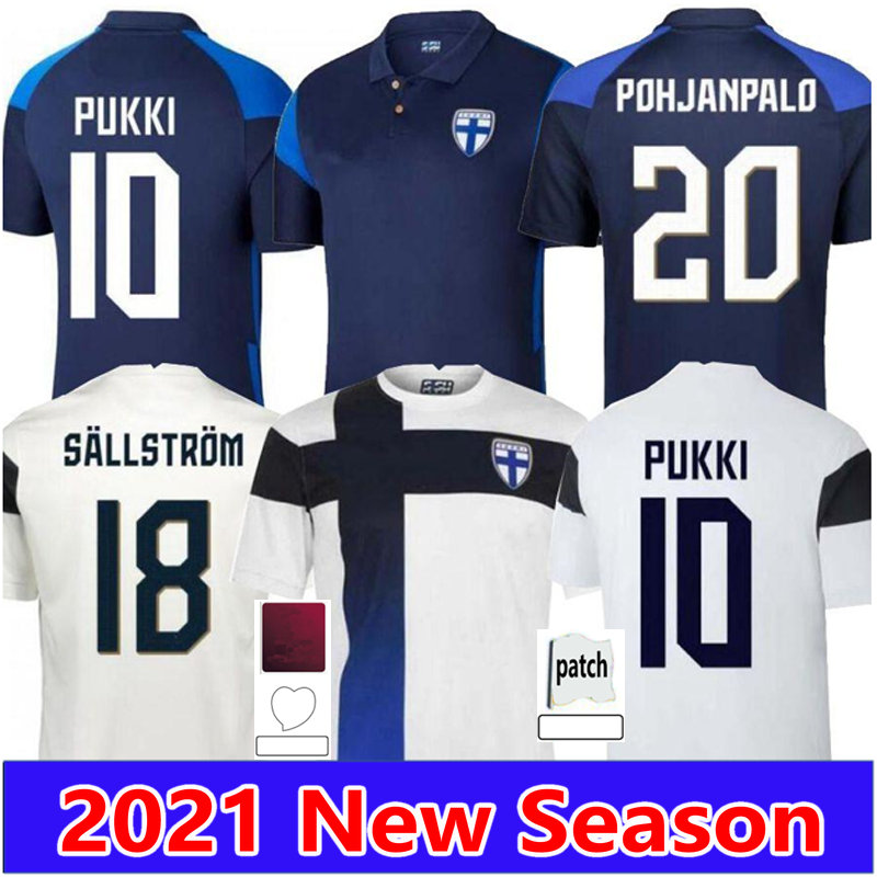 

2021 2022 Finland Soccer Jerseys PUKKI SKRABB RAITALA National Team Mens jersey POHJANPALO KAMARA SALLSTROM JENSEN Home Away Football Shirt Uniforms 20 21
