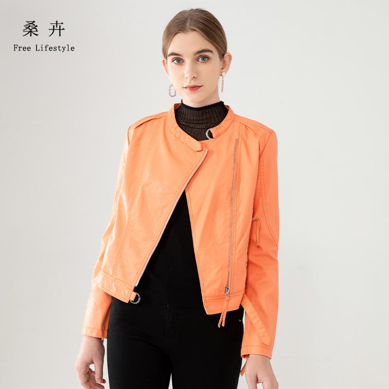 

Women's Leather & Faux 2021 Winter Jacket Fashion Locomotive Ins Net Red High-end Design Sense Niche All-match Female Top, Black
