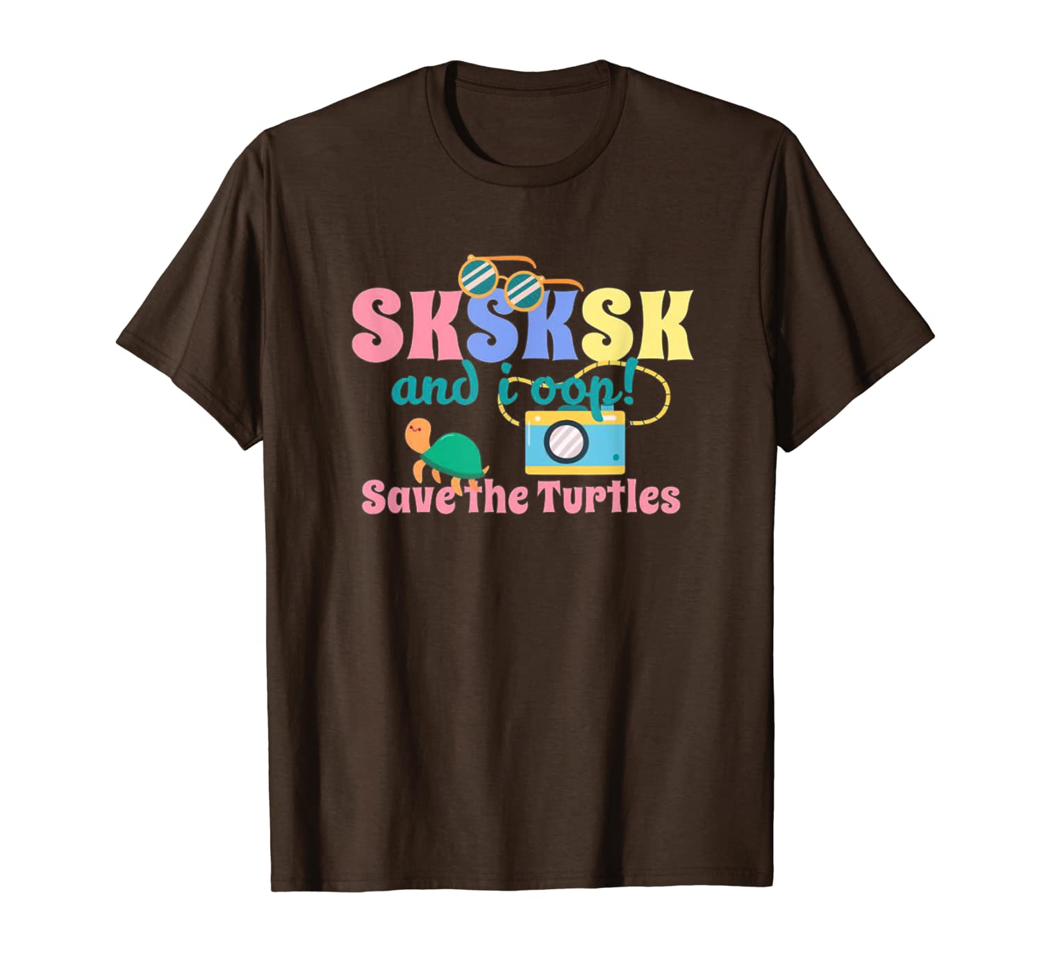 

and i oop save the turtles sksksk scrunchie puka sunglasses t-shirt, White;black
