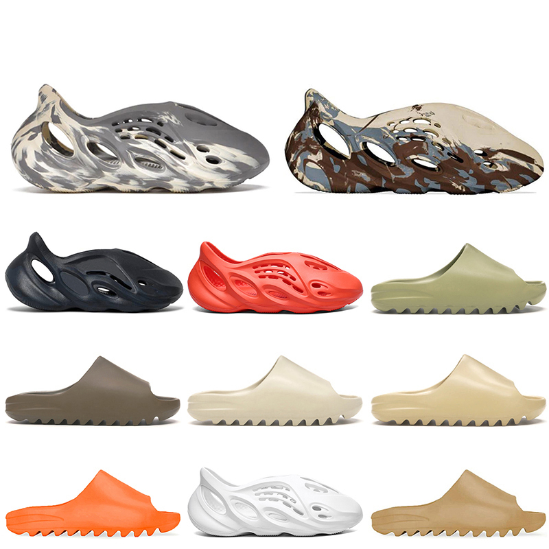 

Foam Runner Womens Mens Yeezy Slides Designer Slippers Yeezys Mineral Blue MX Cream Clay EVA Moon Gray Ochre Resin Desert Sand Kanye West Sandals Slipper Size 32-47, #30 kid 32-35