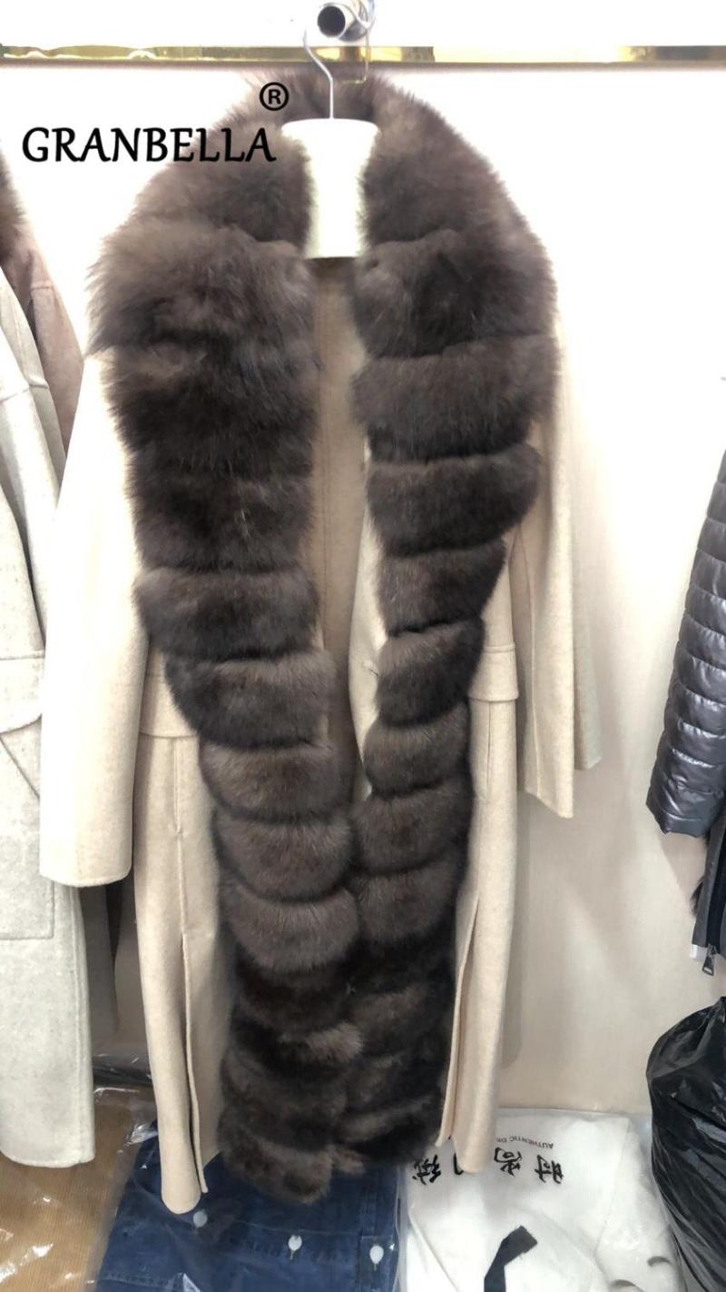 

Women's Fur & Faux Luxury Outwear Women 2021 Winter Coats With Belt Streetwear Natural Wool Coat Female Elegant Loose Long Overcoat, Black