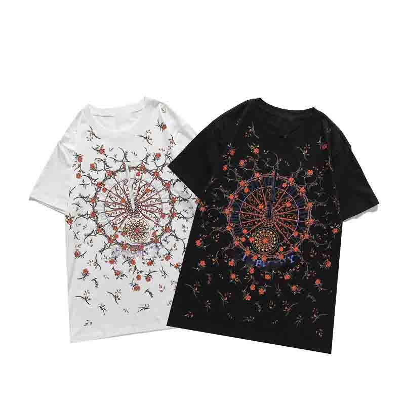 

2021 Mens Luxury T shirt Fashion T-shirt Old flower Printing Men Women Couples Shirts Sweat-absorbent Breathable Quick-drying, White