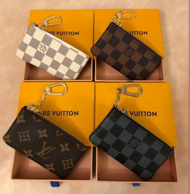 

lv LOUIS BAG VITTON Zipper Poucht Coin Purses card holder Key Pouch leather holds fashion classical women key holder sm, Red;black