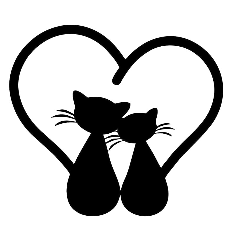 Cute Cat Couple Applique High Quality Car Decoration Applique Personality Waterproof Applique Black/white, 14cm *12cm-image-686979610