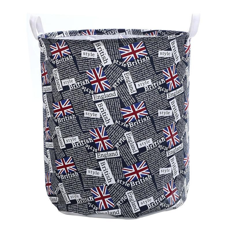 

Large Size Linen Cotton Dirty Clothes Laundry Basket The British Flag Home Kids Toys Storage Organization Union Jack