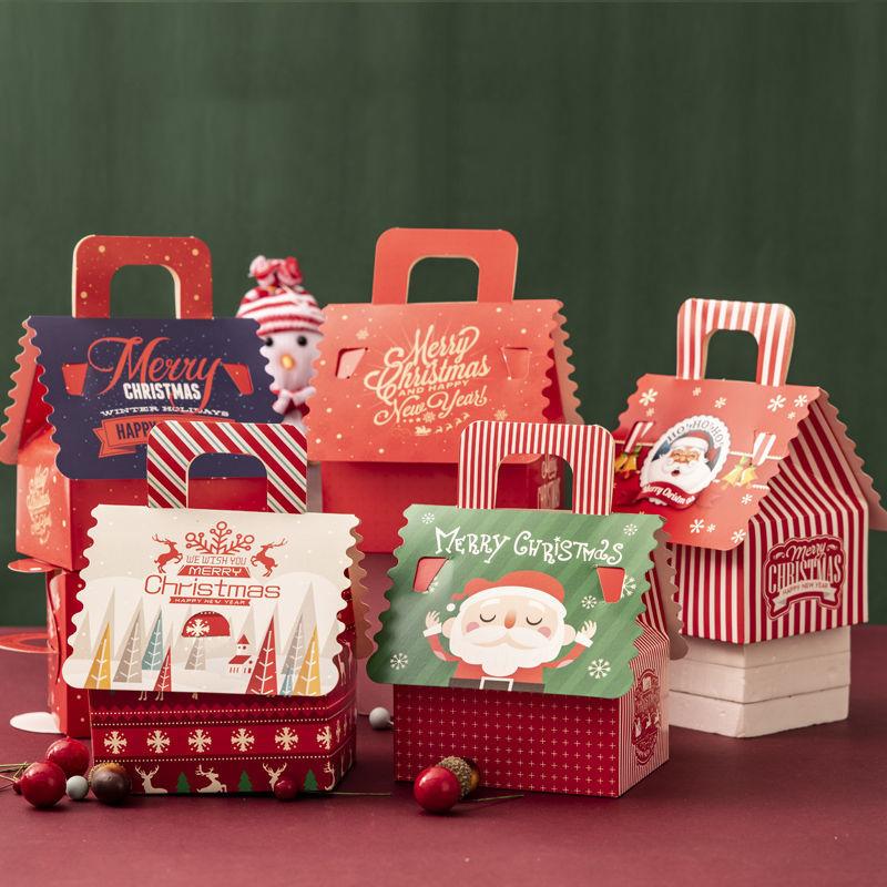 

Gift Wrap 10pcs/Lot Christmas Box Kids DIY Candy Snack Apple Toy Portable Packaging Year Xmas Eve Party Decoration Mystery Boxes