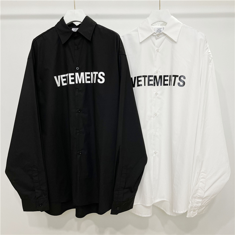 

2022ss Oversized Shirts Men Women 1 Best-Quality Front White Shirts Black Blouse