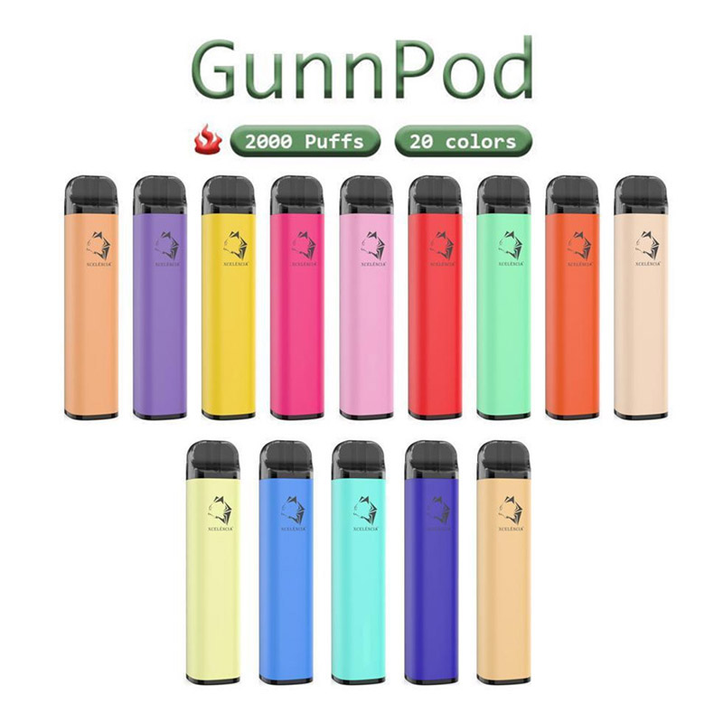 

Original Gunnpod E Cigarettes Disposable Pod Device 2000 Puffs 1250mAh Battery 8ml Cartridge Vape Pen 100% Authentic