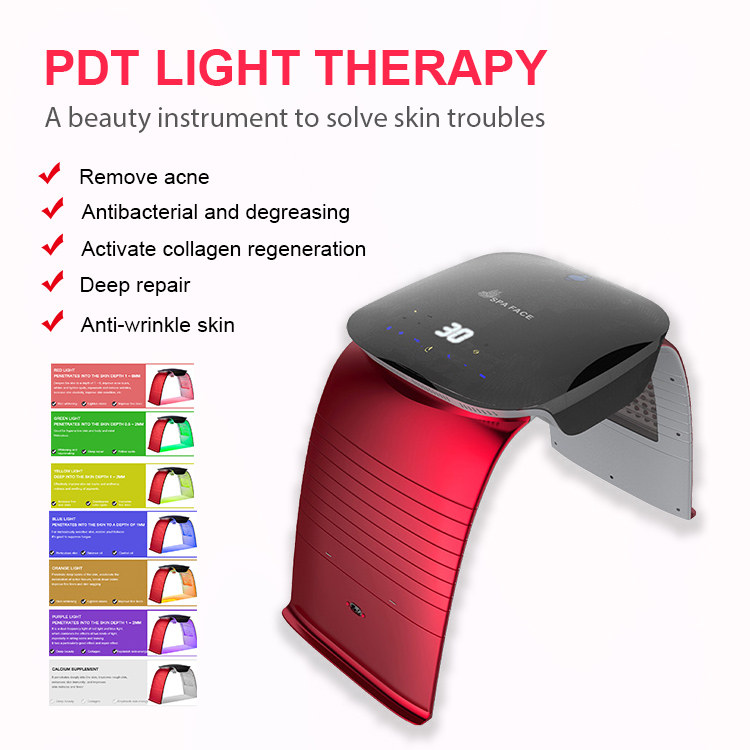 

Potable Cold sprayer Face steamer jet peel 7 Color LED PDT Light Skins Care Beauty Machine Facial SPA Photodynamic Therapy for Skin Rejuvenation Acne Remover