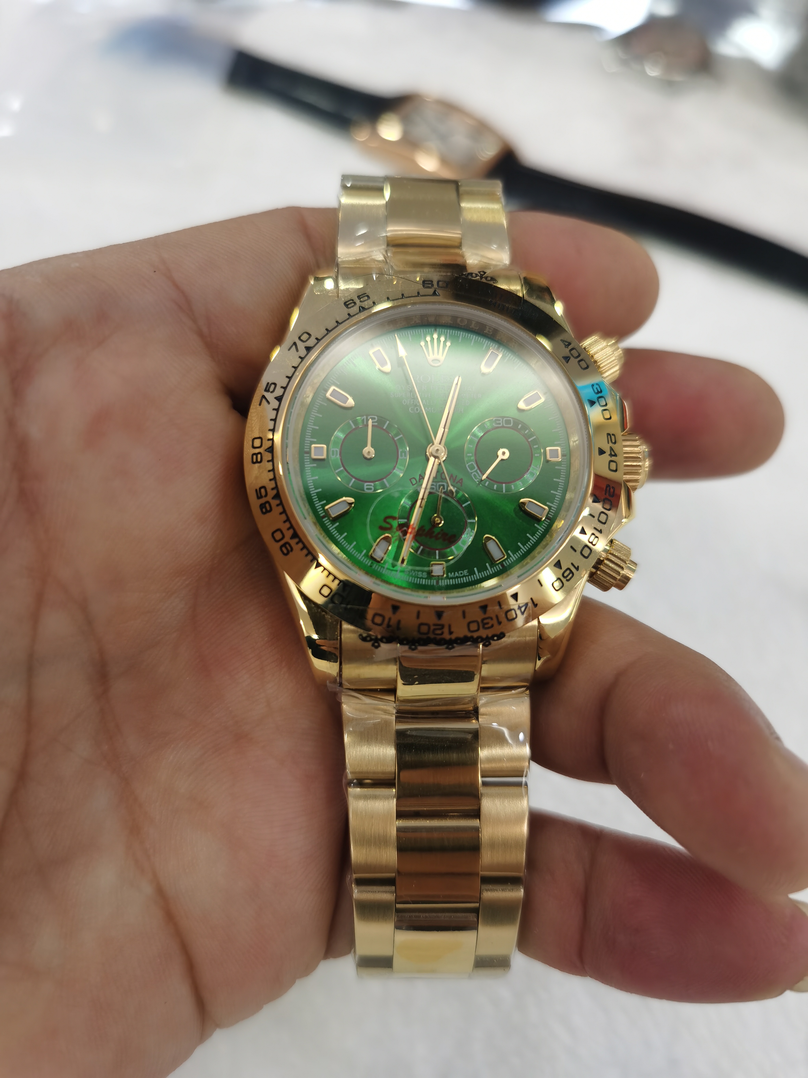 With Original Box Luxury Automatic 2813 Mechanical Movement Watch green Dial Watches Men 116508 Gold 116528 116528 Mens Wristwatches-image-710468029