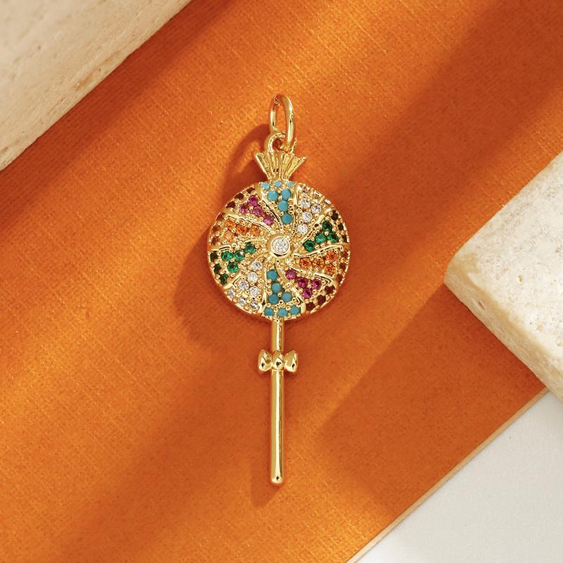

Charms Cute Lollipop Zircon Pendants For Handmade Decoration Bracelets Necklace Earring Key Chain Jewelry Making Lucky Charm, Bronze;silver