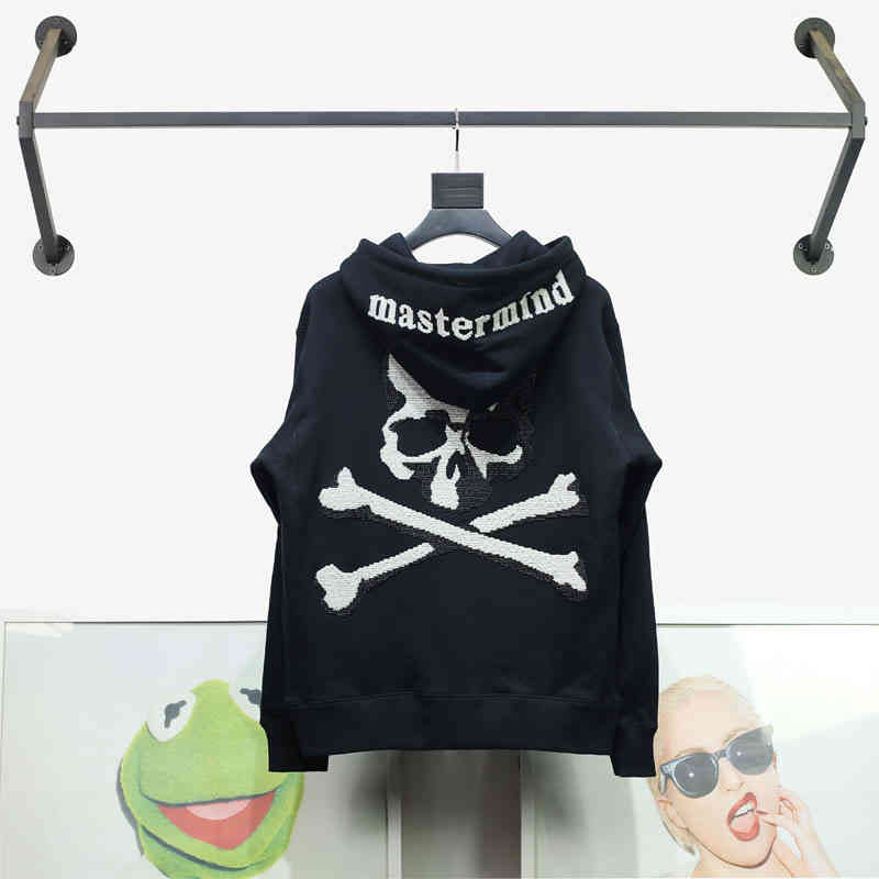 

Outlet Mastermind Japan Day Tide Dark Skeleton High Street Zipper Cardigan Mmj Beaded Embroidered HoodiexwlLuxury Brand, Black