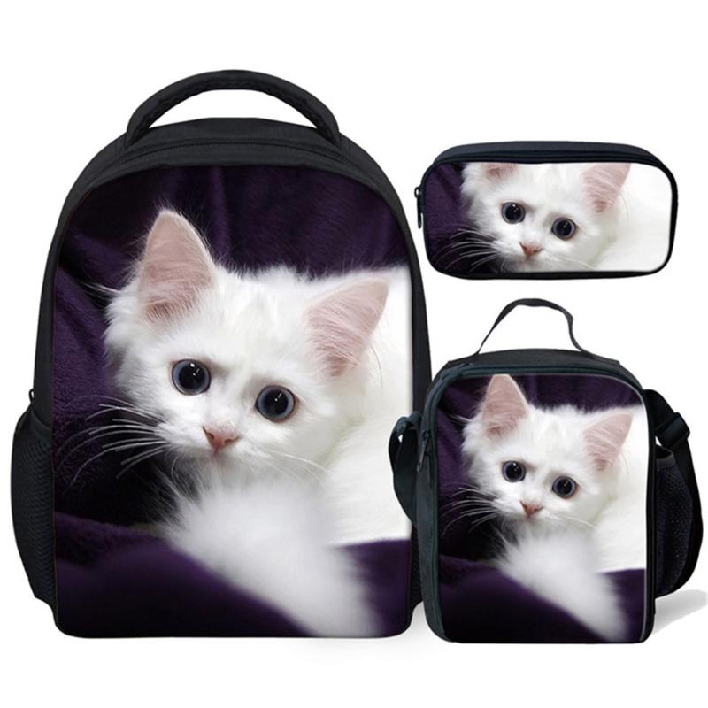 

3Pcs/set Adorable Cat School Bags For Kids Girls Kindergarten Preschool Backpack Children Small Toddler Satchel Free Dropship
