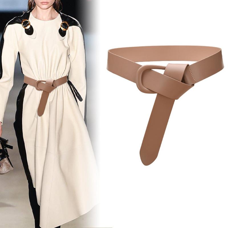 

Belts Woman Slim Waist Genuine Leather Belt Simple Casual Style Adjusted Fashion Coat Dress Accessories, Black
