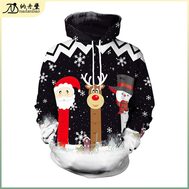 

Christmas 3D sweater digital printing casual Pullover Hoodie couple women, Sb101-108