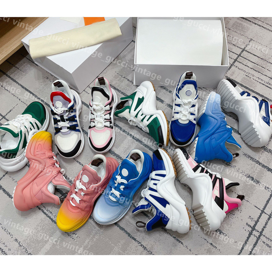 

2021 Women Luxurys Designers Shoes Casual Sports ARCHLIGHT High Top Sneakers fashion ladies platform Velcro Trainers thick bottom runner sneaker box, Black