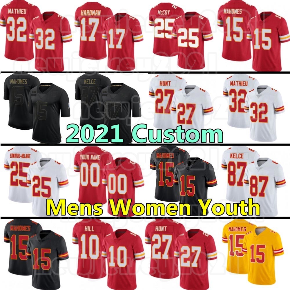 

15 Patrick Mahomes Kansas Custom City Mens Chief Football Jerseys 32 Tyrann Mathieu 87 Travis Kelce 10 Tyreek Hill Women 38 L'Jarius Sneed Youth Joe Montana, Custom men (qiuzhang)
