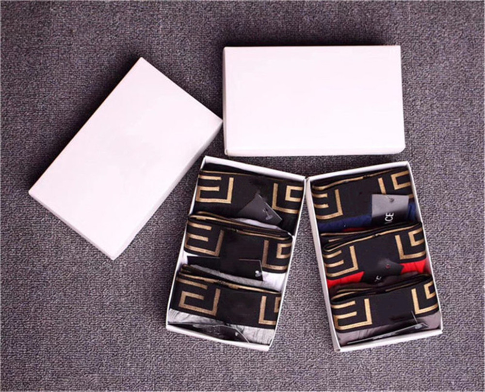 

Men Boxers Underpants Cotton Underpant luxury Classic Rainbow Underwears Comfortable Breathable High quality with box, Protective bag