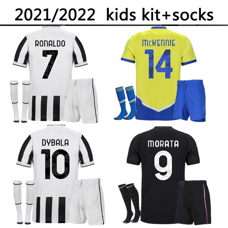 

DYBALA CHIESA kids kit socks 21 22 soccer jersey LOCATELLI KEAN KAIO JORGE MORATA KULUSEVSKI football shirt DE LIGT juventus Camiseta fútbol 2021 2022 maillot foot