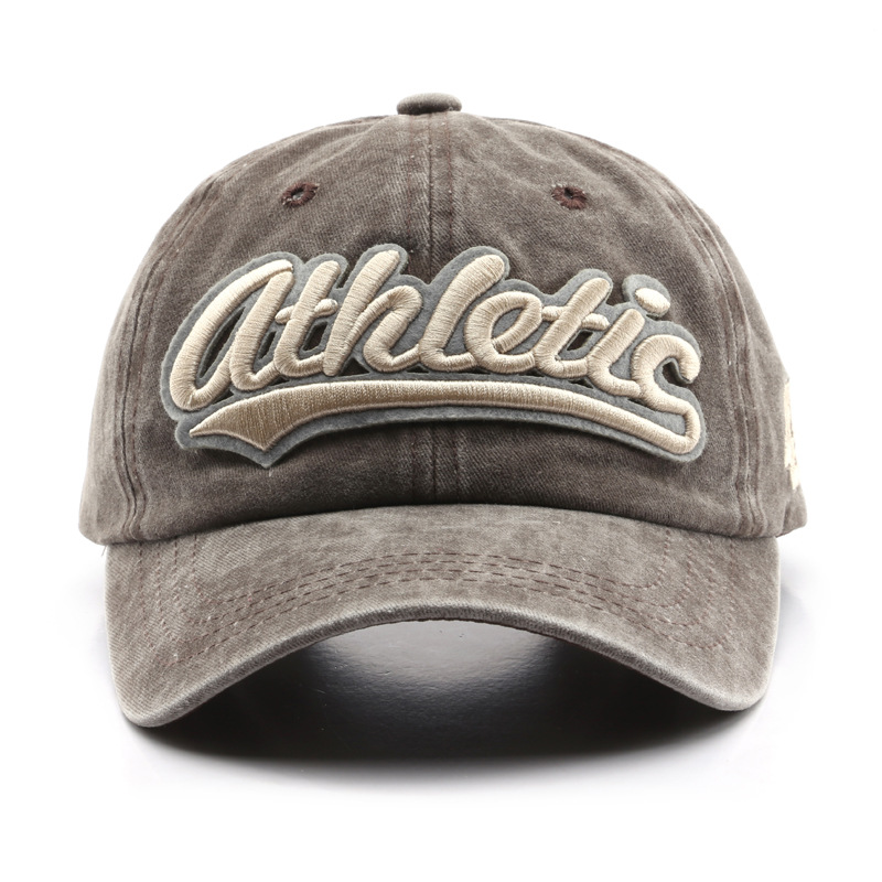 

Hat Men Europe and America Cross Border Washed Distressed Letters Curved Brim Baseball Cap Outdoor Women Casual Sun-Proof Sun-Poof Peaked Ca, Yellow