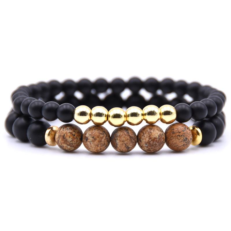 

Charm Bracelets Natural Stone Bracelet Copper Bead Set Man Fashion Women Gift For S