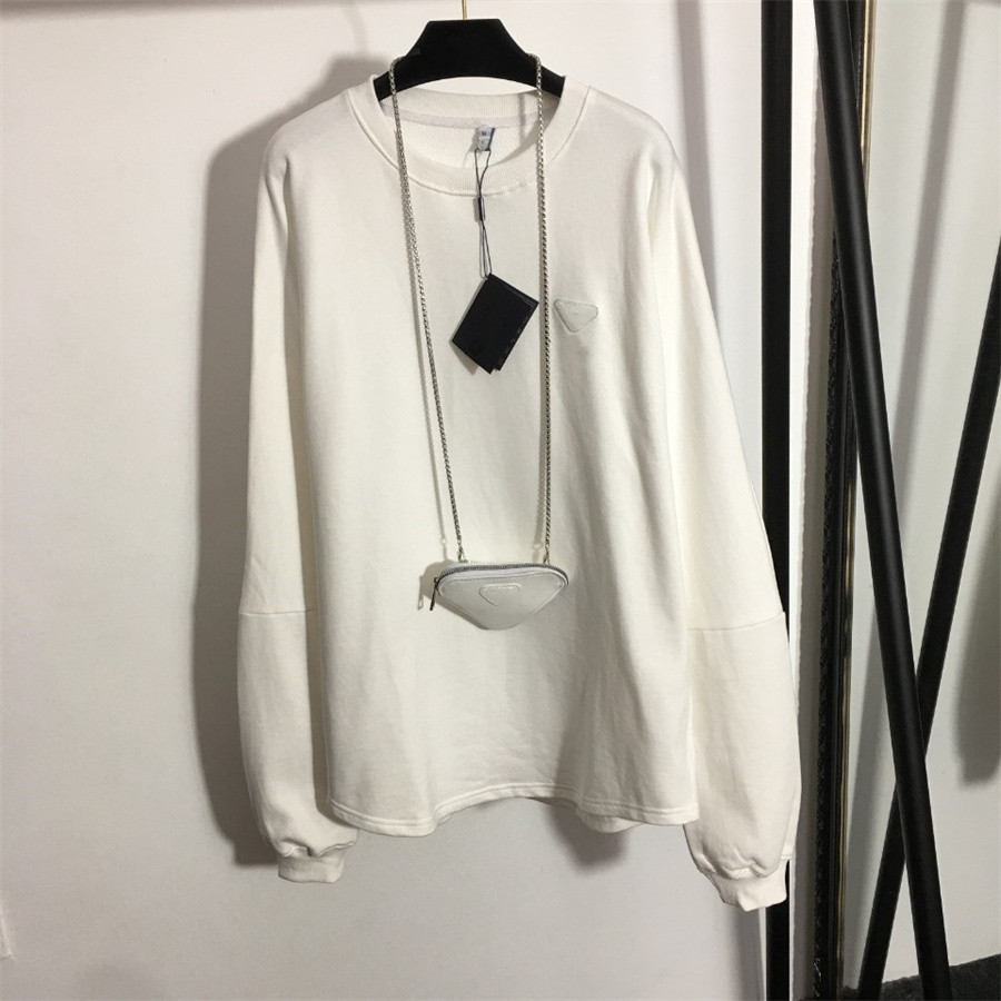 

Sweatshirts Classic Printed Triangle Logo On The Chest With Chain Bag Pullover Loose And Comfortable Hoodie, Extra shipping cost