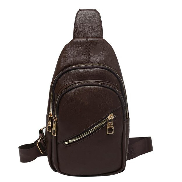 

High quality Fashion Genuine Leather men women's Chest bag Shoulder Bags Totes handbag Cross Body Cosmetic Bag cell phone pocket Wallets Coin Purses L306-11, White