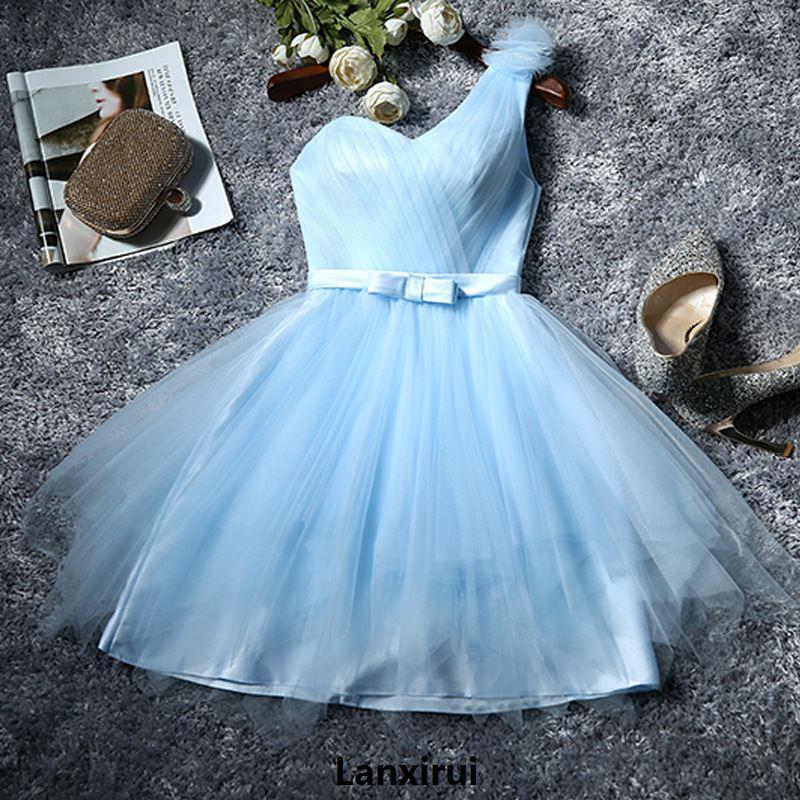 

Casual Dresses 5 Styles Girls Vestidos Sky Blue Summer Elegant Vintage Pleated A-line Evening Party Dress Formal, Style c