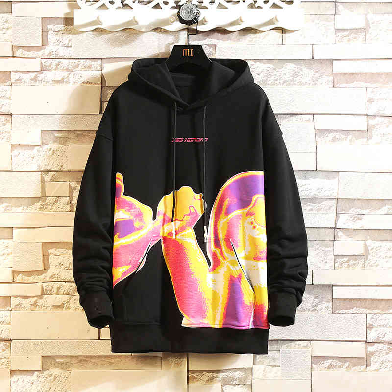 

Women's Hoodies & Sweatshirts Fashion Men Slim Hoodie Hooded Sweatshirt Coat Jacket Winter Warm Outwear Causal Patchwork Color Block Pullove, Black